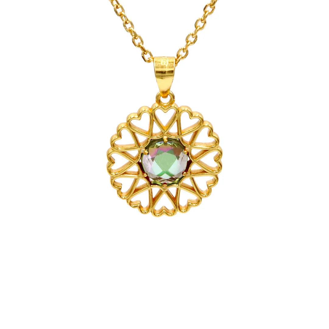 Amoare - Amoare® Paris Small Necklace in Gold Vermeil - Rhinestone front