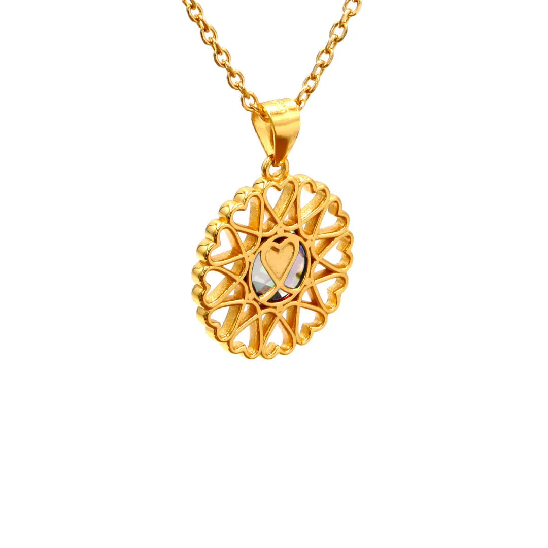 Amoare - Amoare® Paris Small Necklace in Gold Vermeil - Rhinestone back