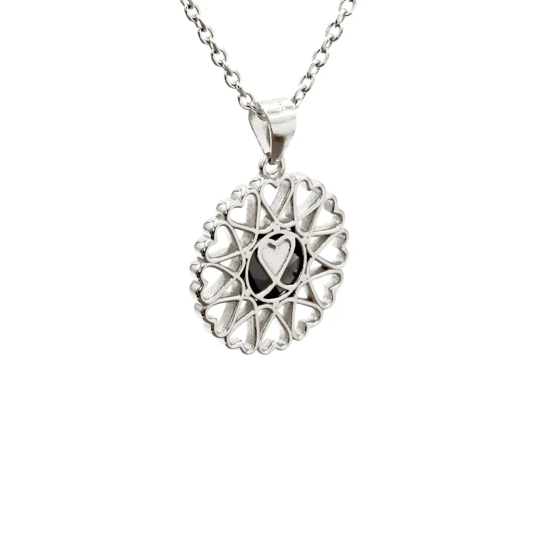 Amoare - Amoare® Paris Small Necklace in Sterling Silver - Onyx Black back