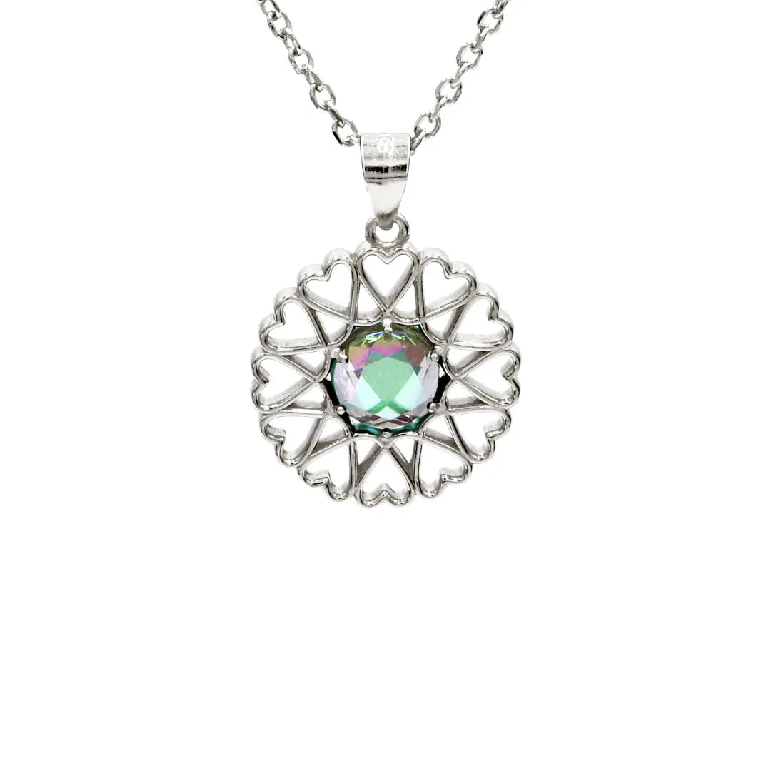 Amoare - Amoare® Paris Small Necklace in Sterling Silver - Rhinestone front