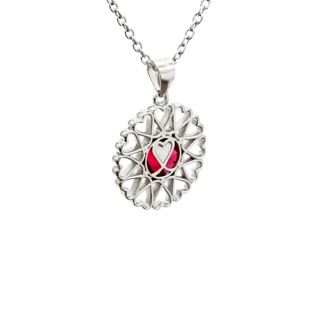 Amoare - Amoare® Paris Small Necklace in Sterling Silver - Ruby Red back