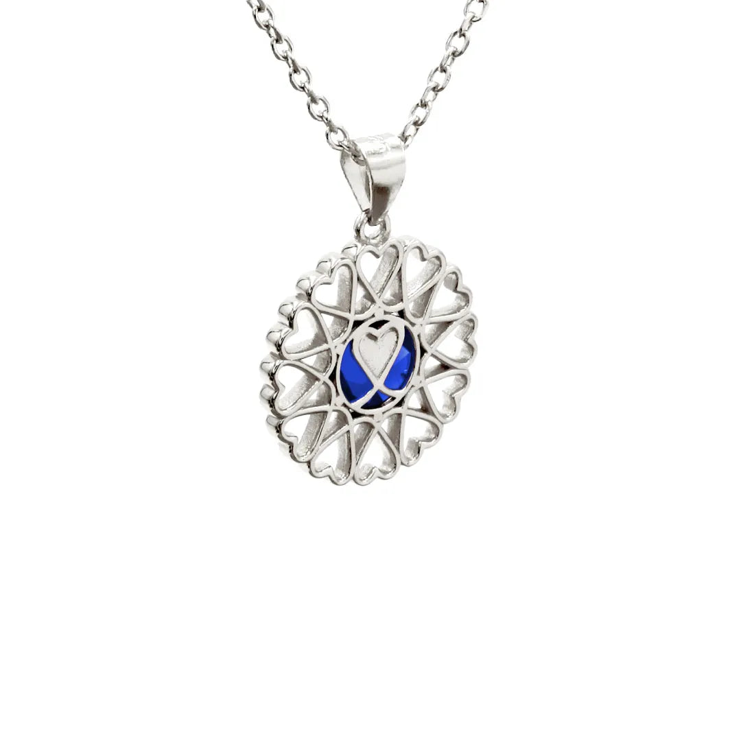 Amoare - Amoare® Paris Small Necklace in Sterling Silver - Sapphire Blue back