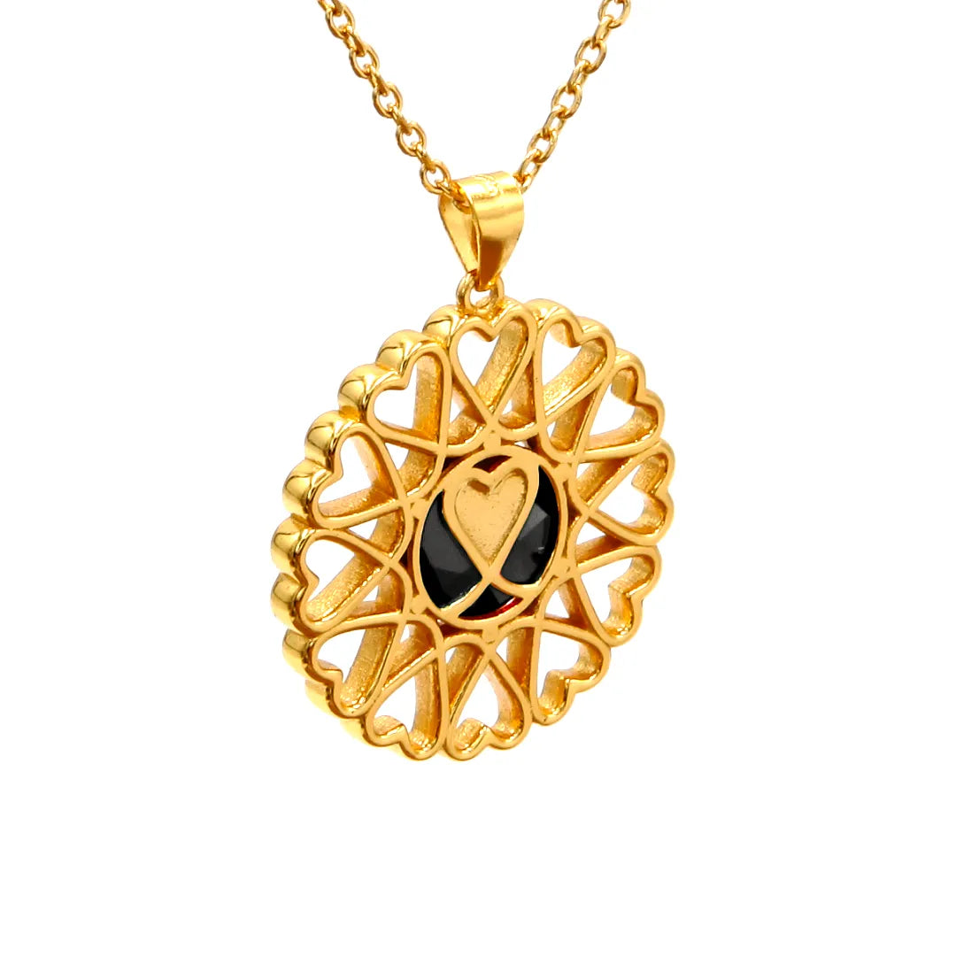 Amoare - Amoare® Paris Large Necklace in Gold Vermeil - Onyx Black back