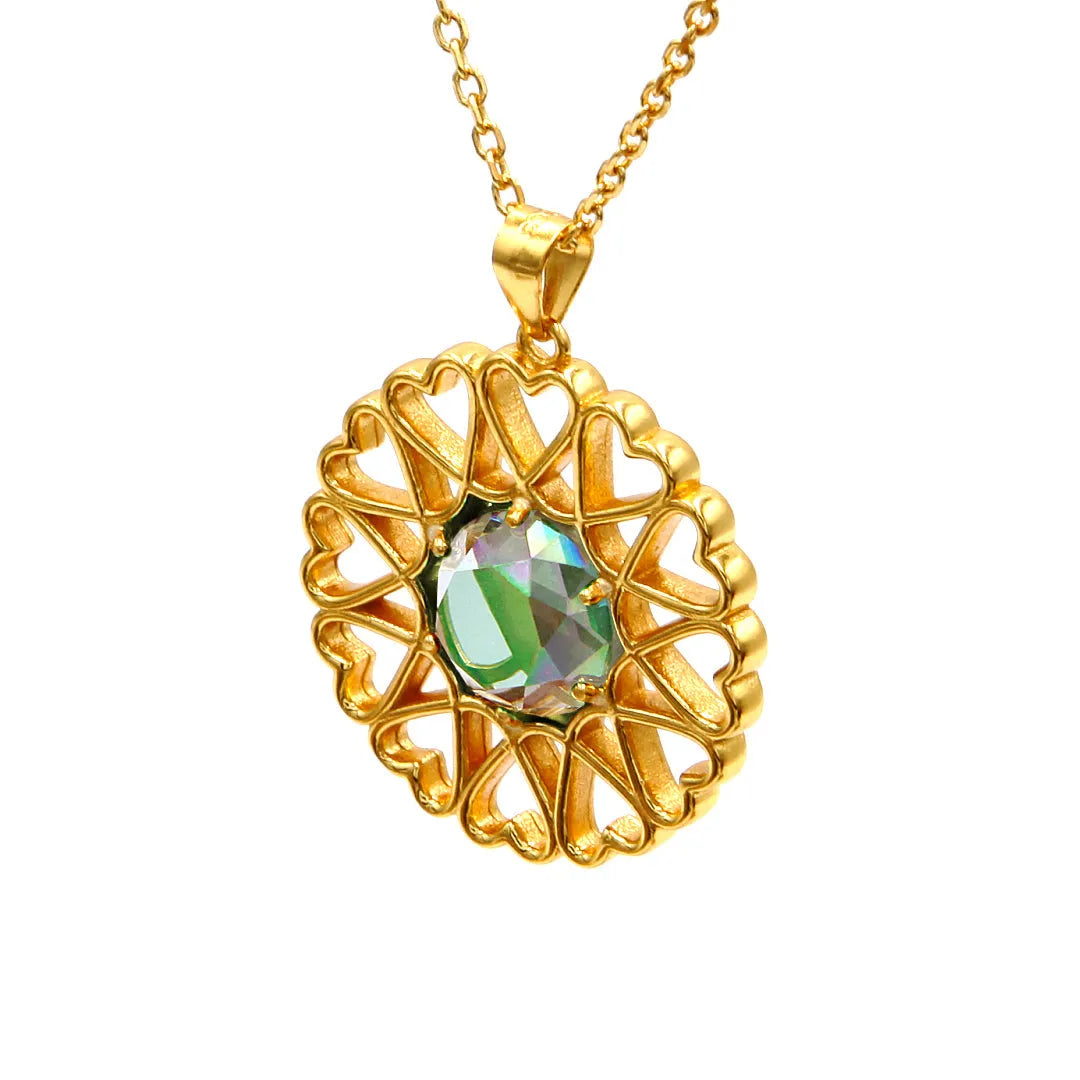 Amoare - Amoare® Paris Large Necklace in Gold Vermeil - Rhinestone