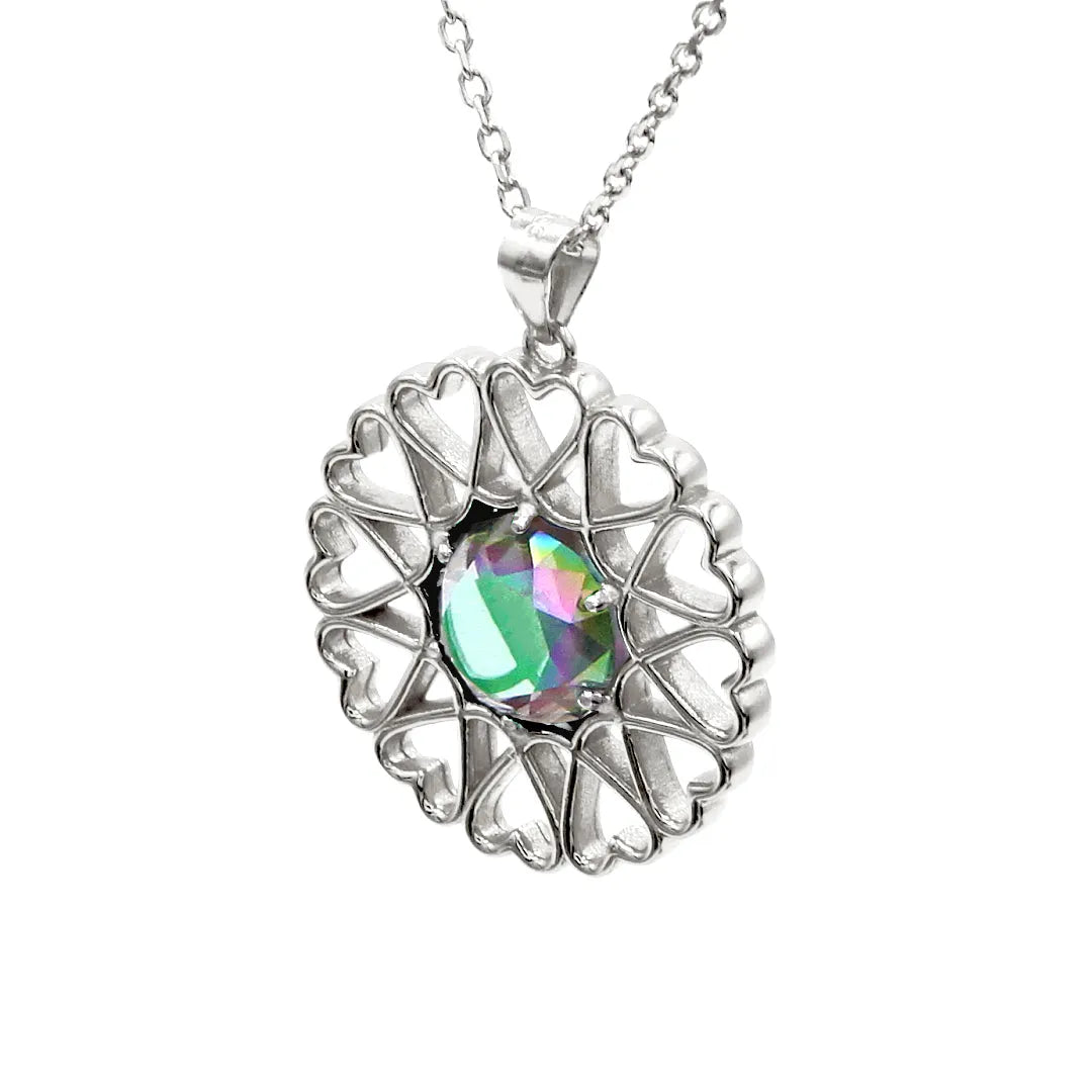 Amoare - Amoare® Paris Large Necklace in Sterling Silver - Rhinestone right