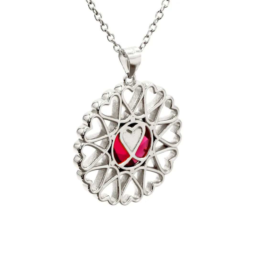 Amoare - Amoare® Paris Large Necklace in Sterling Silver - Ruby Red back