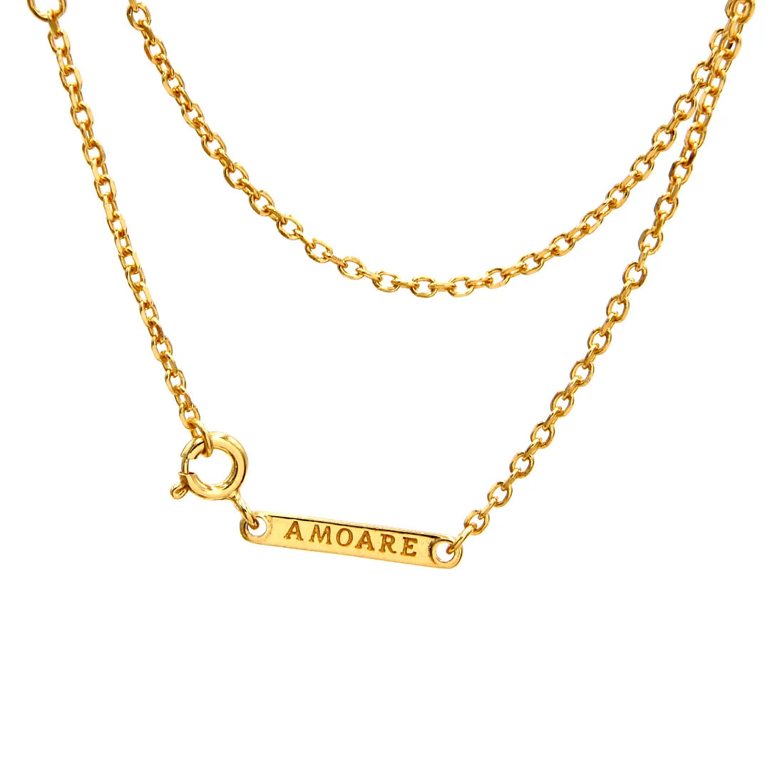 Amoare - Amoare® Paris Large Necklace in Gold Vermeil - Ruby Red Amoare Closure
