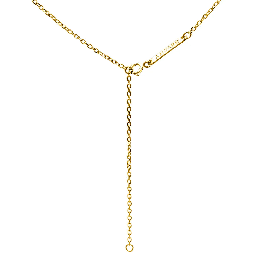 Amoare - Amoare® Paris Small Necklace in Gold Vermeil - Sapphire Blue Closure