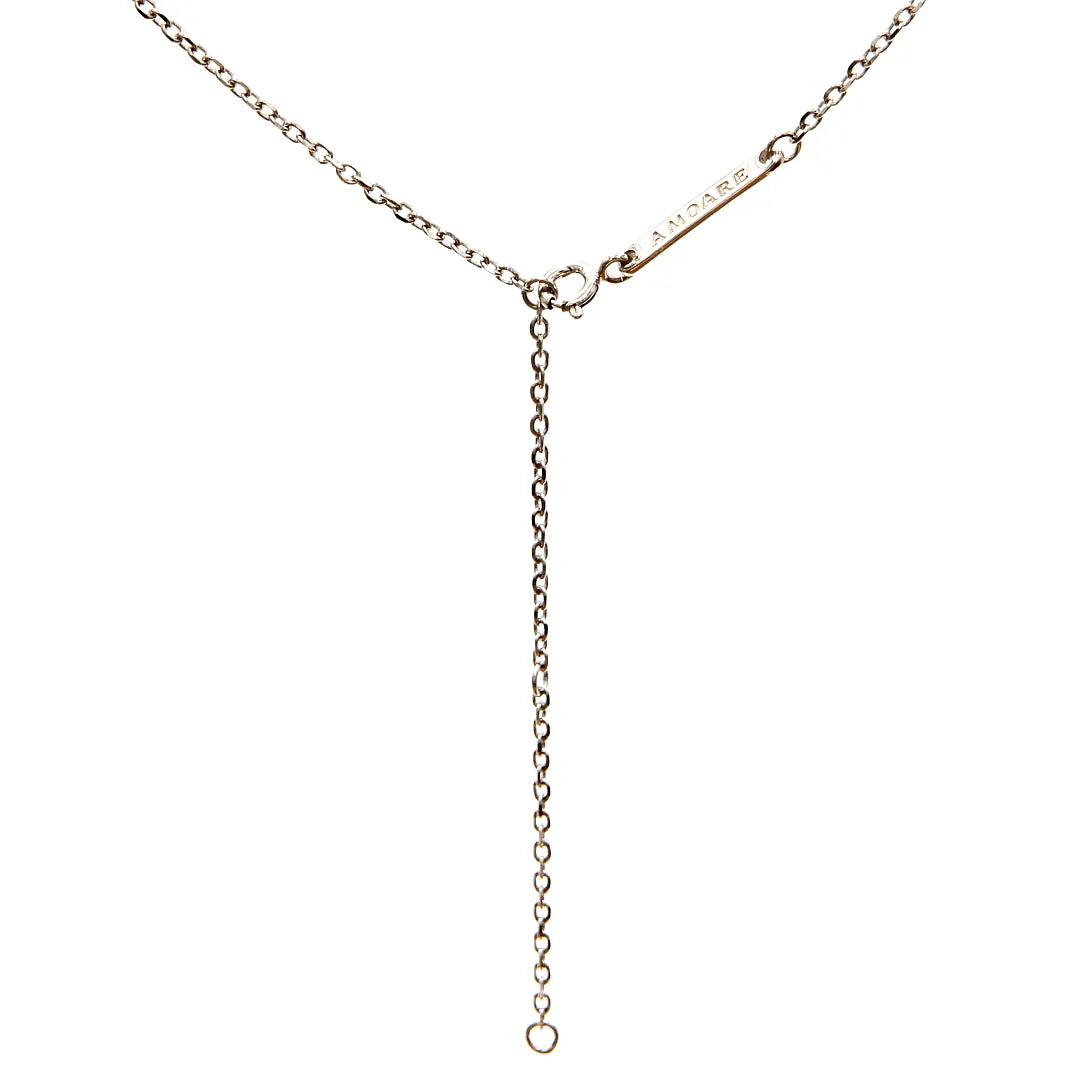 Amoare - Amoare® Paris Large Necklace in Sterling Silver - Sapphire Blue Closure