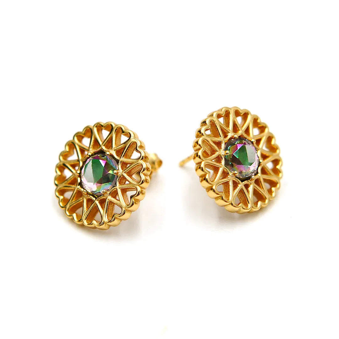 Amoare - Amoare® Paris Earrings in Gold Vermeil - Rhinestone
