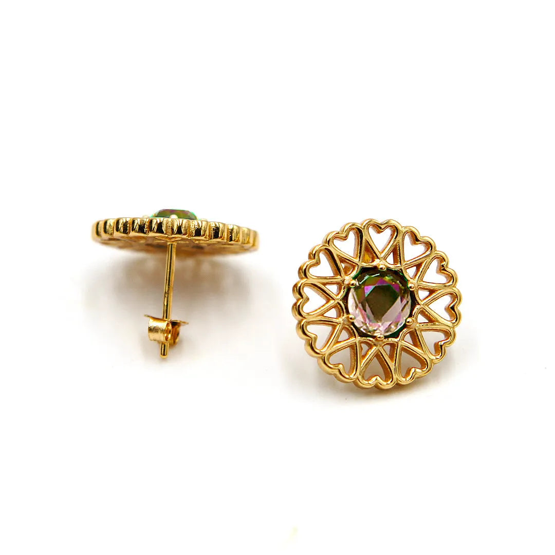 Amoare - Amoare® Paris Earrings in Gold Vermeil - Rhinestone lying