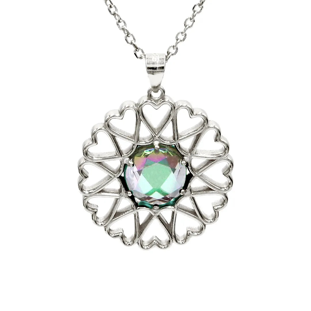 Amoare - Amoare® Paris Large Necklace in Sterling Silver - Rhinestone