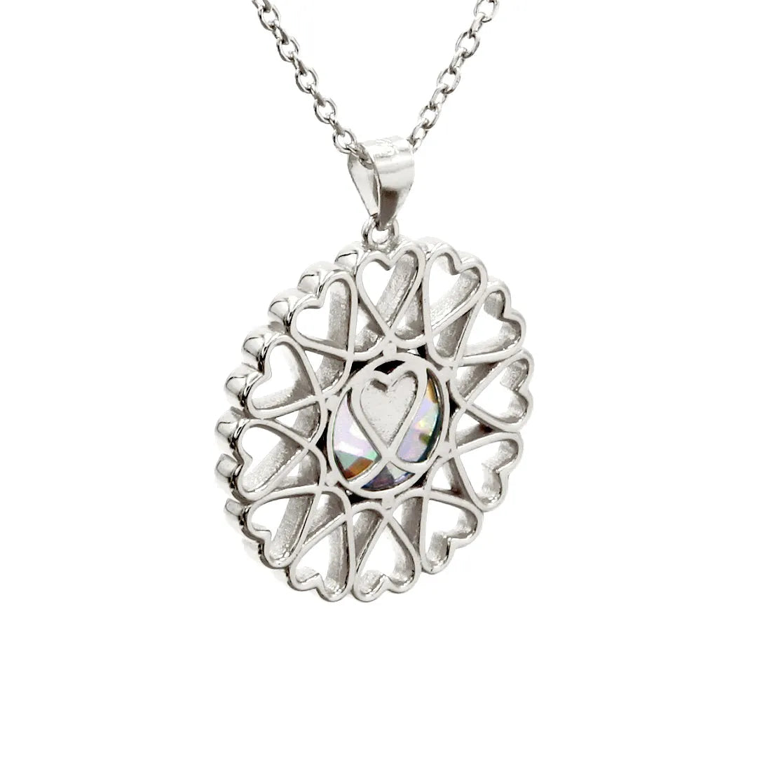 Amoare - Amoare® Paris Large Necklace in Sterling Silver - Rhinestone back