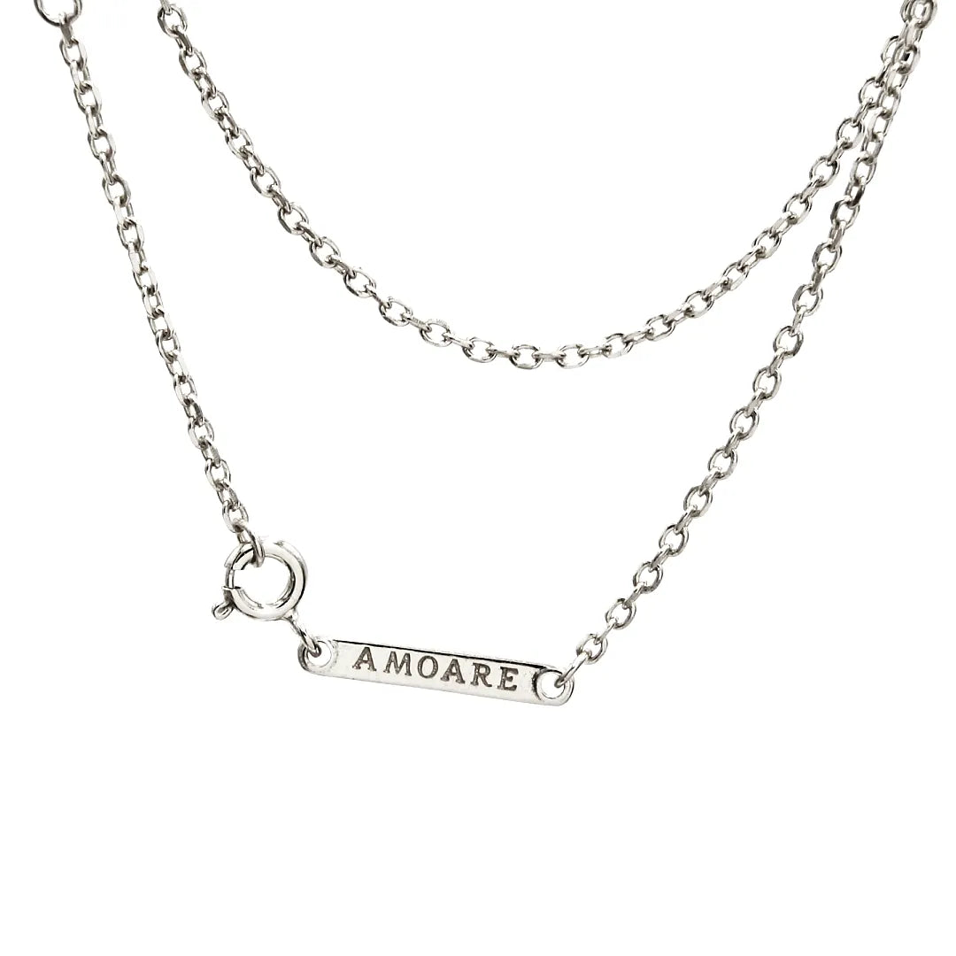 Amoare - Amoare® Paris Small Necklace in Sterling Silver - Sapphire Blue Amoare Closure