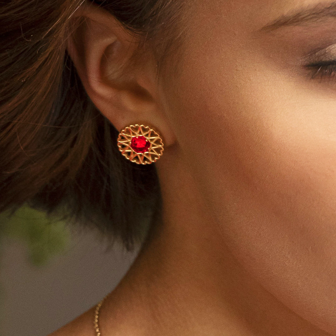 Gold vermeil ruby shops earrings