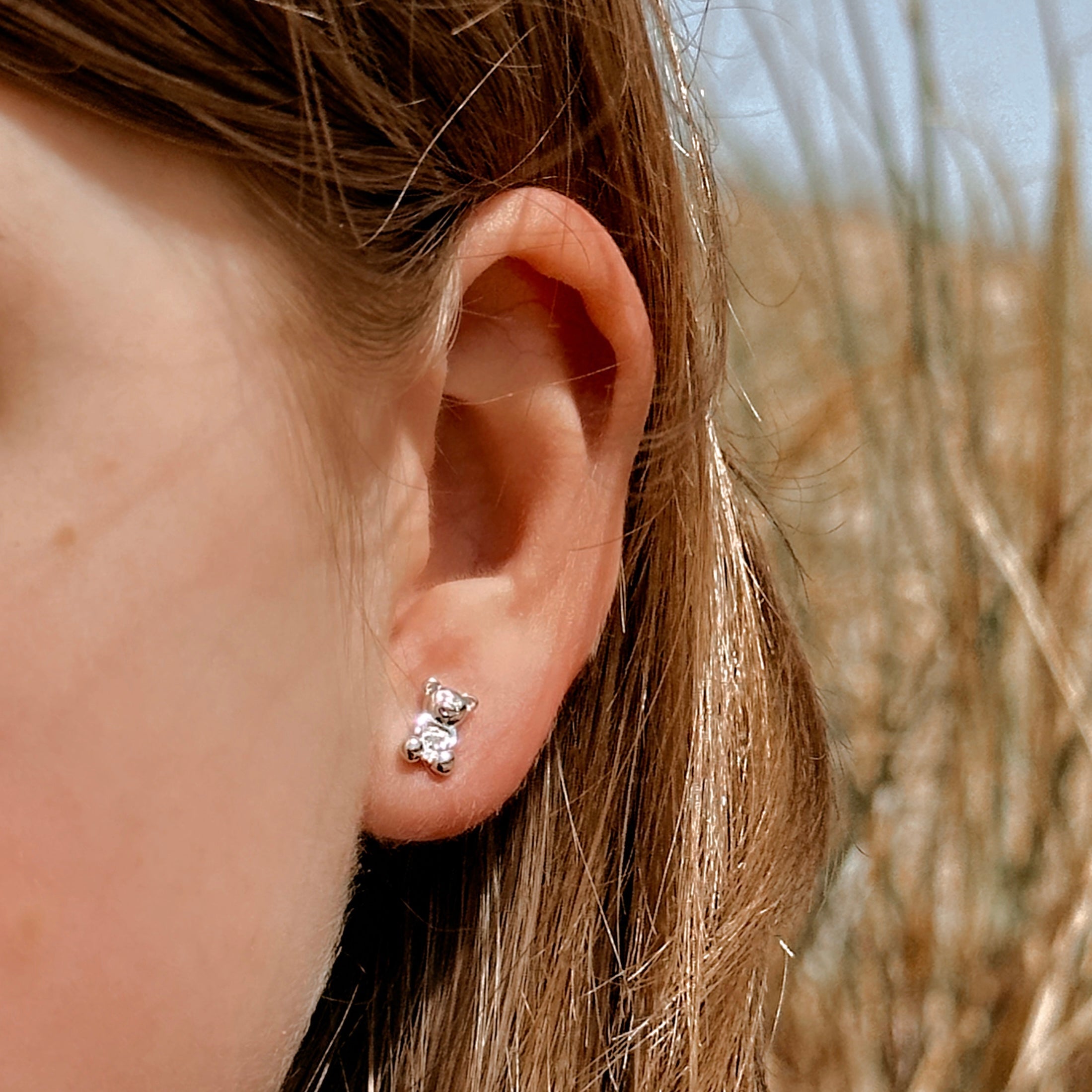 "Heart of the Bear" Earrings in Sterling Silver