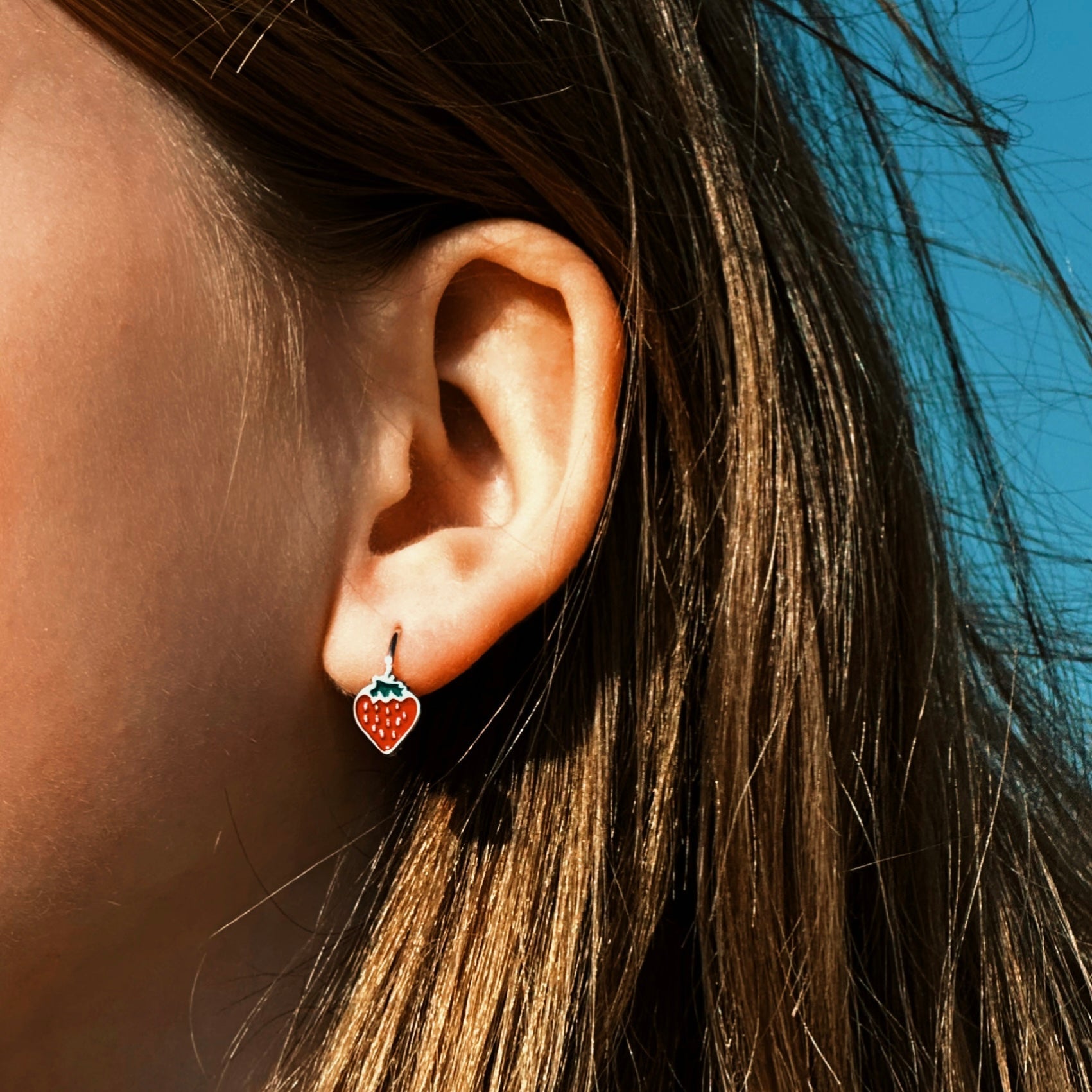 "Strawberry" Earrings in Sterling Silver