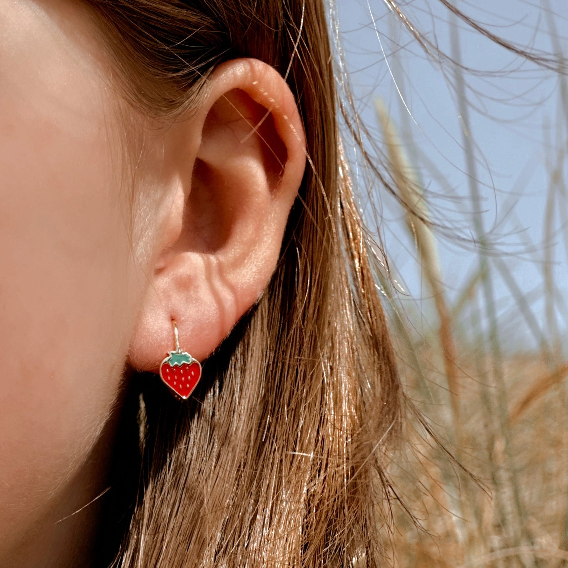 "Strawberry" Earrings in Gold Vermeil