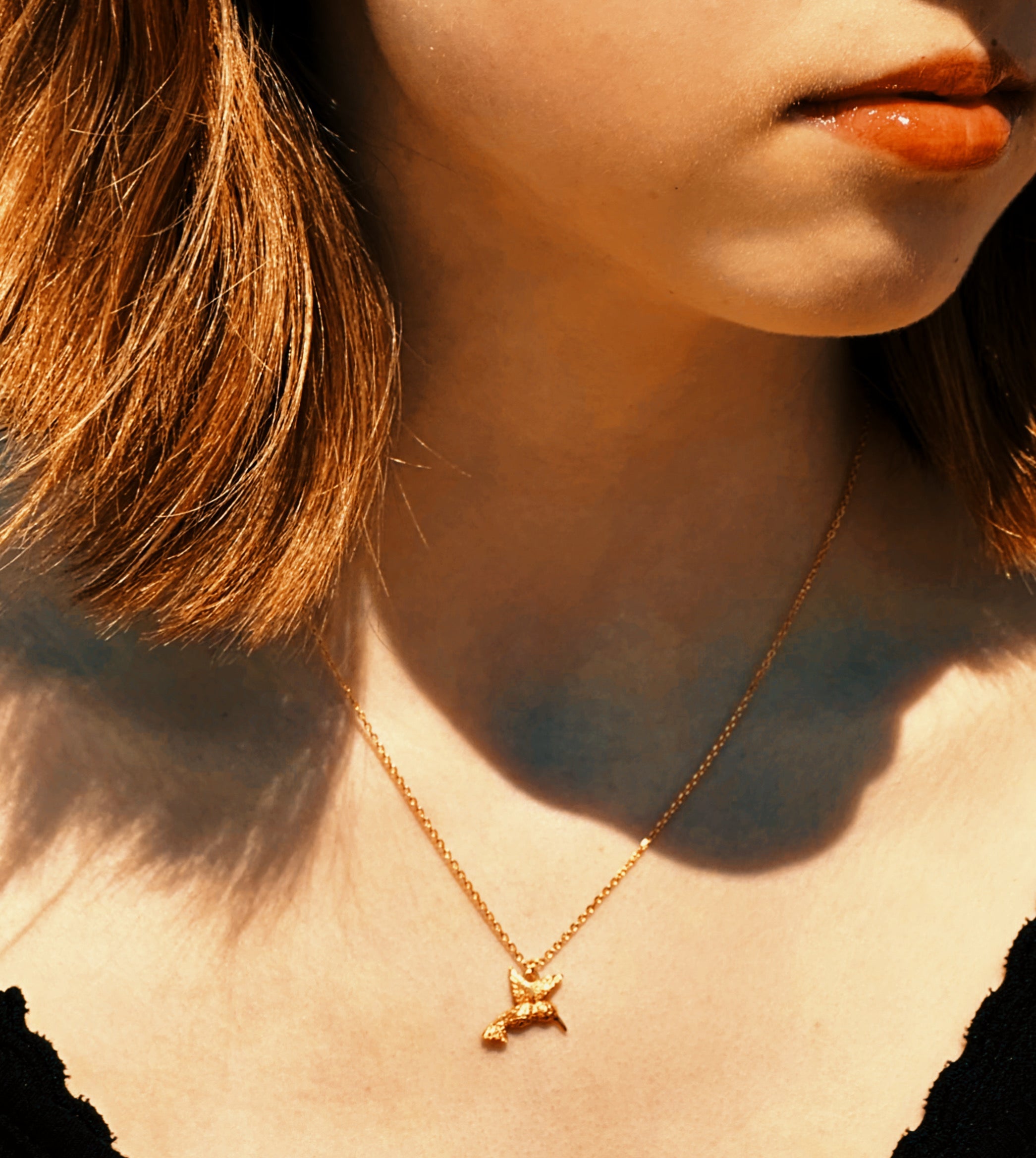 "Colibrì - Hummingbird" Necklace in Gold Vermeil