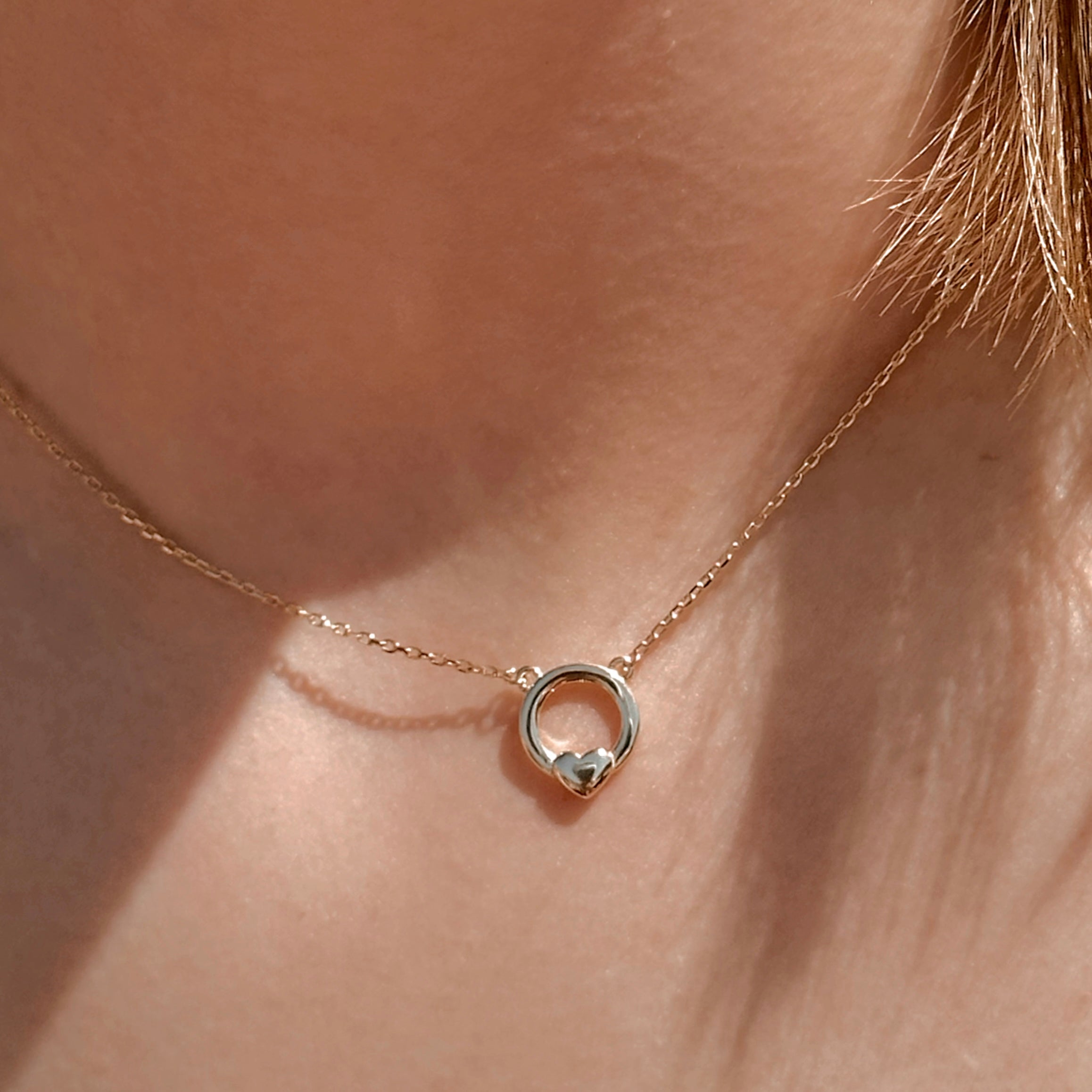 "Ring of Love" Necklace in Gold Vermeil