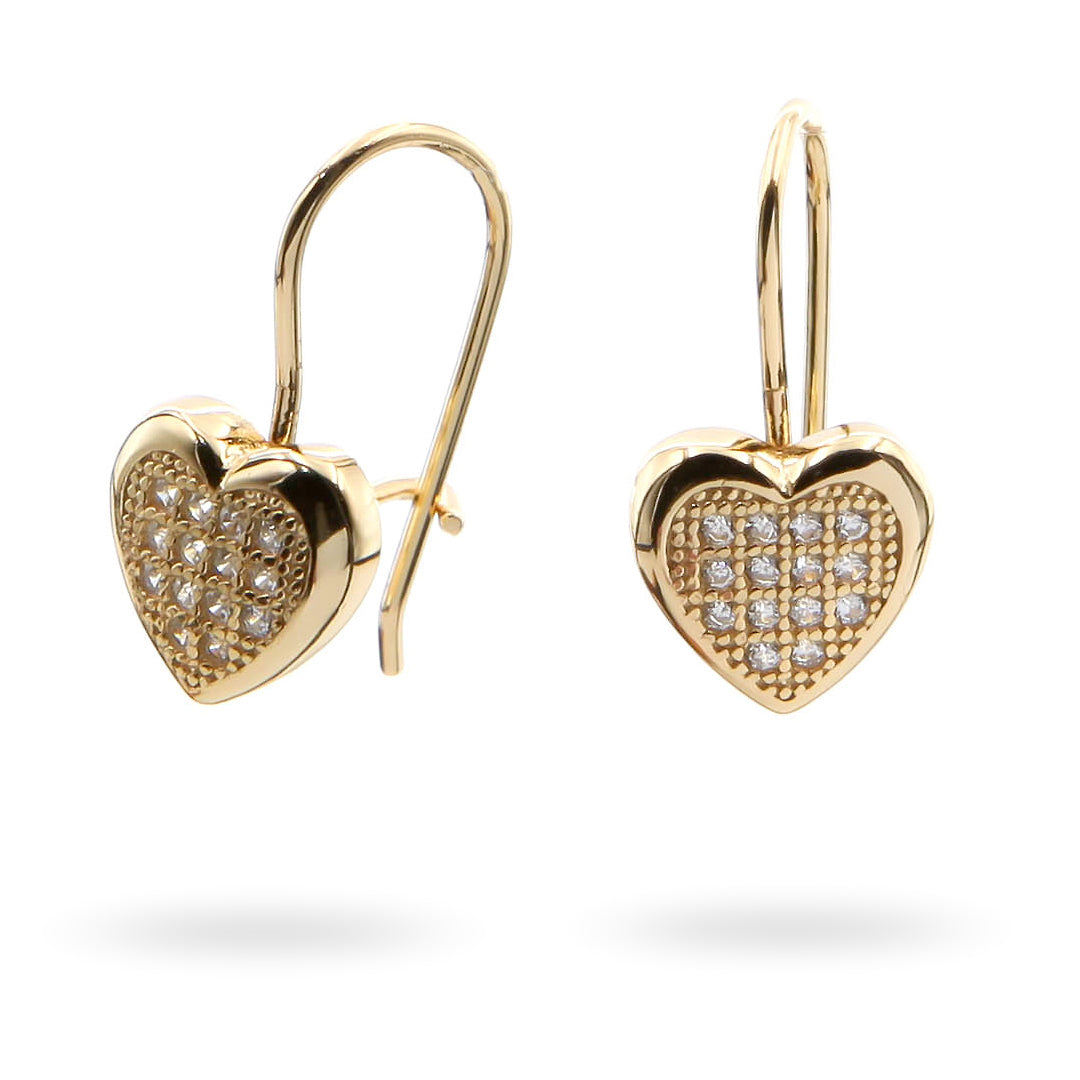 "Two Golden Hearts" Earrings