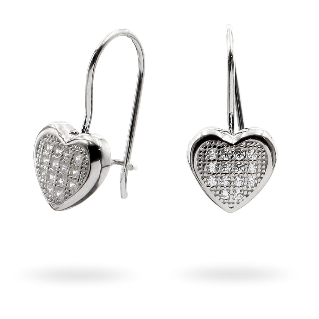 “Two Silver Hearts” Earrings