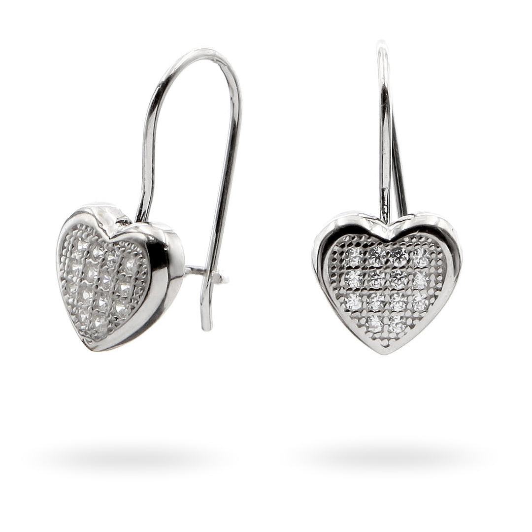 "Two Silver Hearts" Earrings