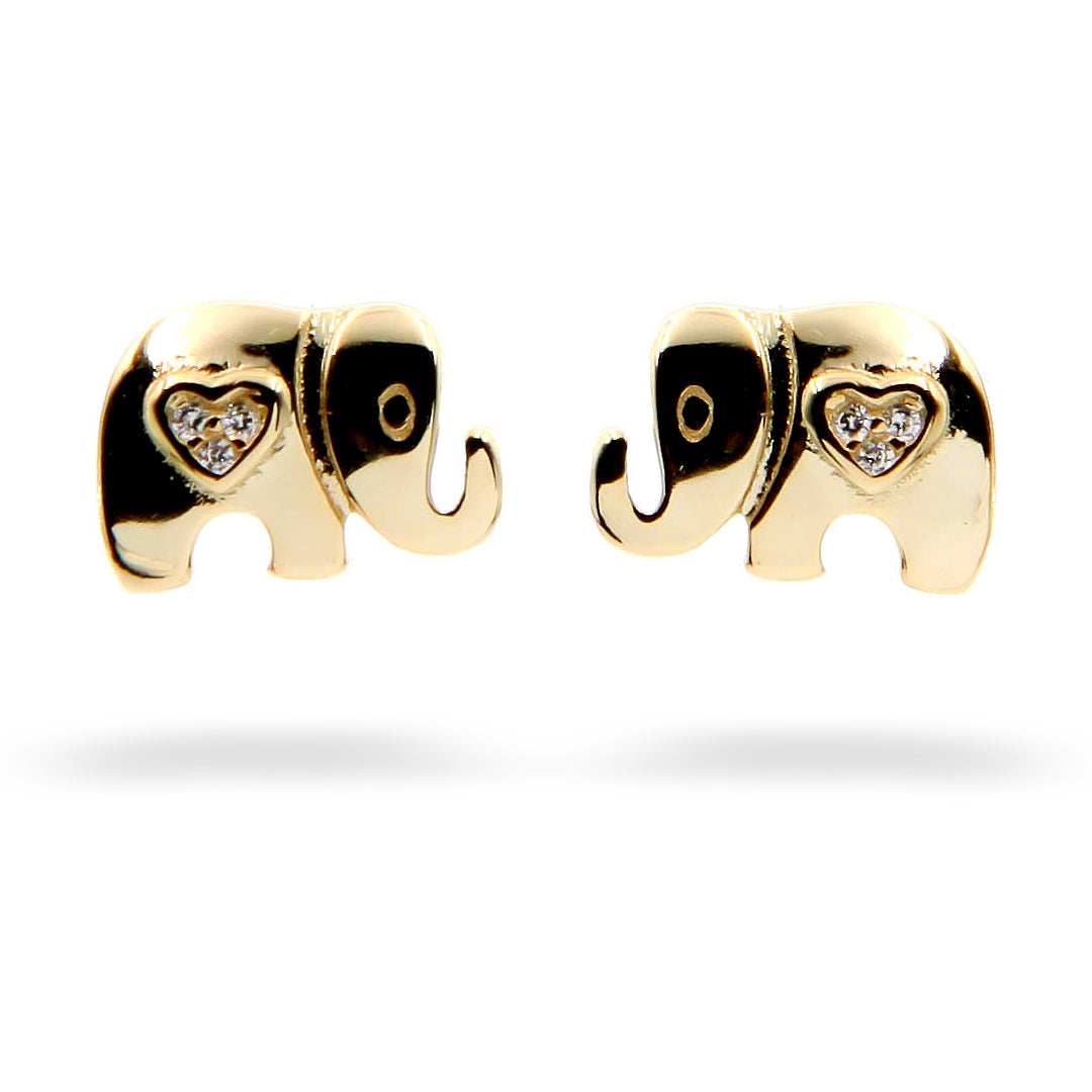 "Heart of the Elephant" Earrings in Gold Vermeil