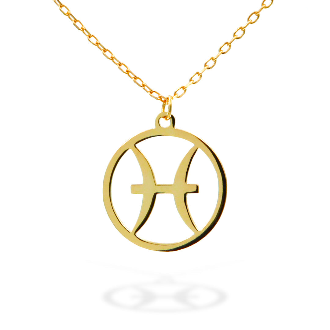 Horoscope Sign "Pisces" Necklace in Gold Vermeil