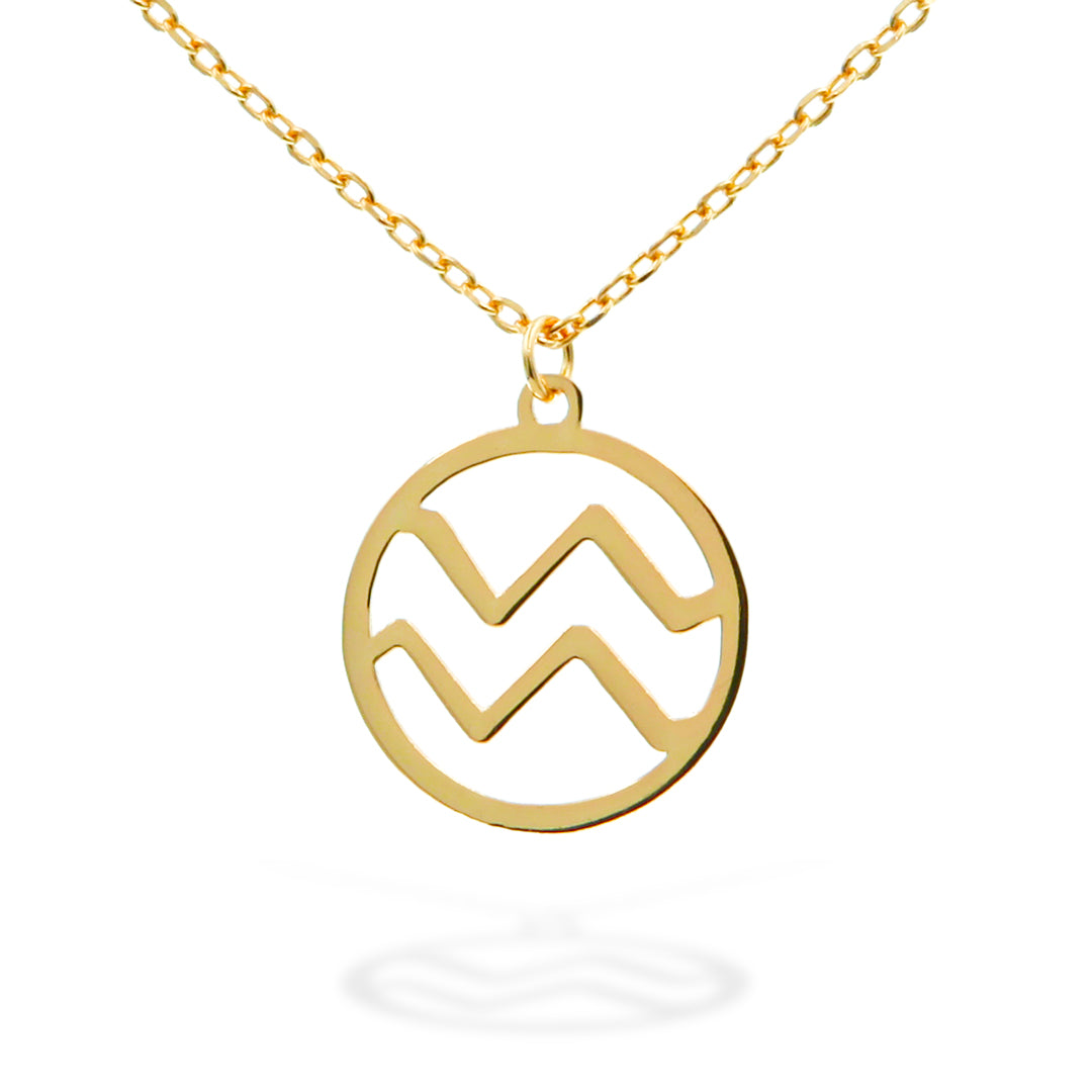 Horoscope Sign "Aquarius" Necklace in Gold Vermeil