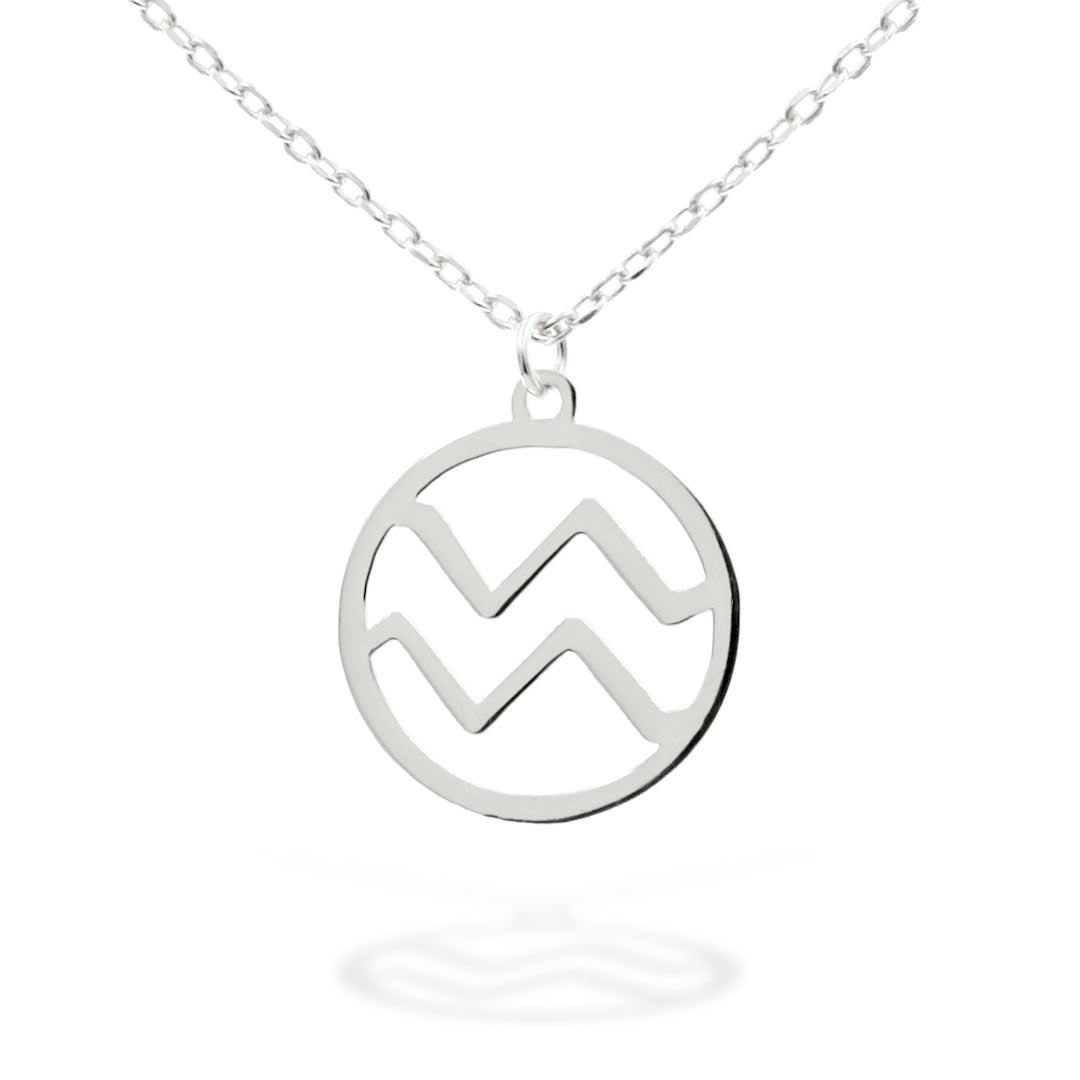 Horoscope Sign "Aquarius" Necklace in Sterling Silver