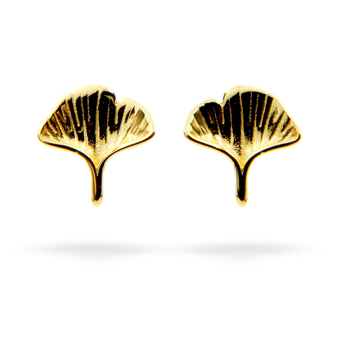 "Ginkgo" Earrings in Gold Vermeil