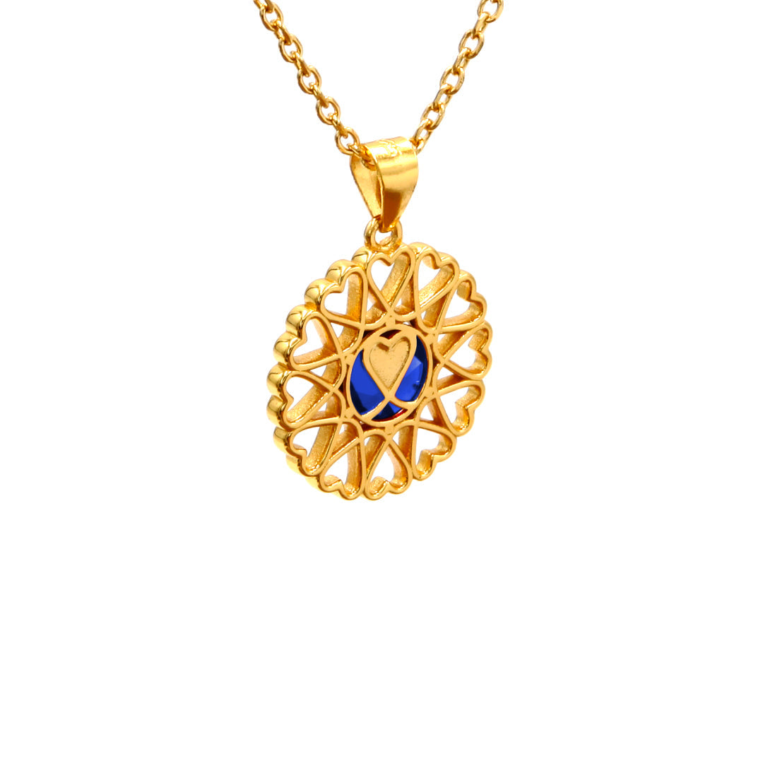 Amoare® Paris Small Necklace in Gold Vermeil - Sapphire Blue