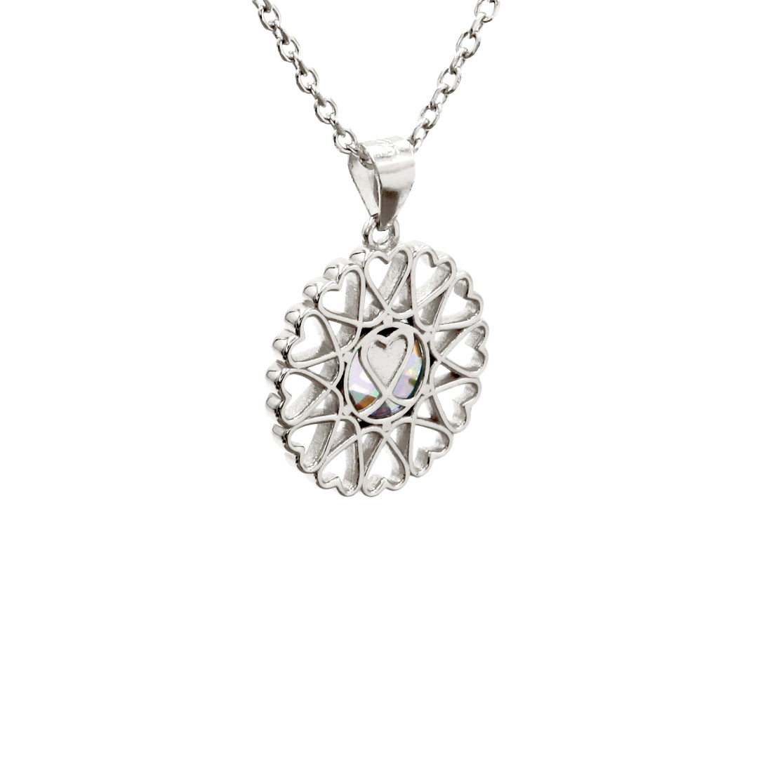 Amoare® Paris Small Necklace in Sterling Silver - Rhinestone