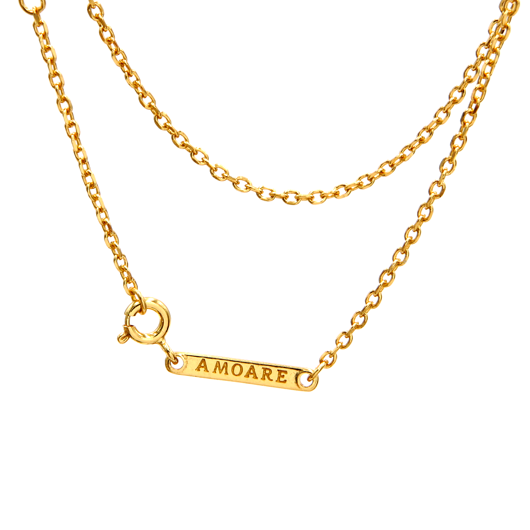 Amoare® Paris Small Necklace in Gold Vermeil - Onyx Black