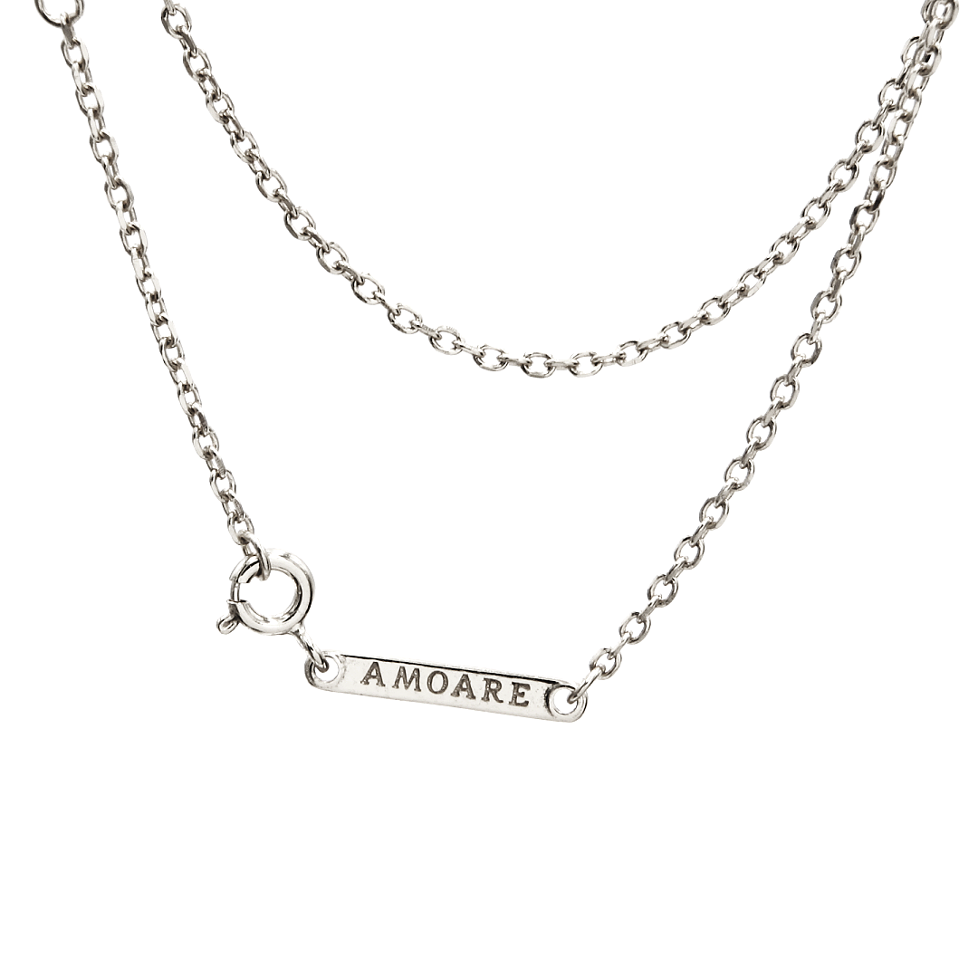 Amoare® Paris Small Necklace in Sterling Silver - Onyx Black